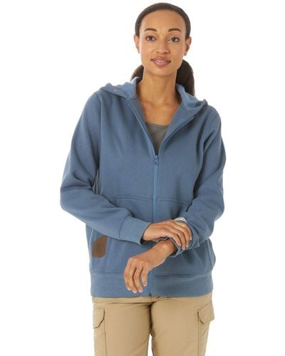 Wrangler Riggs Workwear Full-zip Hoodie Sweatshirt Work Utility Outerwear - Blue