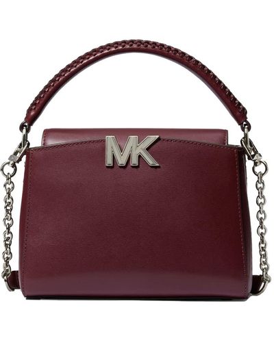 Michael Kors Karlie Small Leather Crossbody Purse In Merlot - Purple
