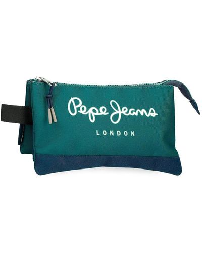 Pepe Jeans Ben Estuche Triple Verde 22x12x5 cms Poliéster by Joumma Bags by Joumma Bags