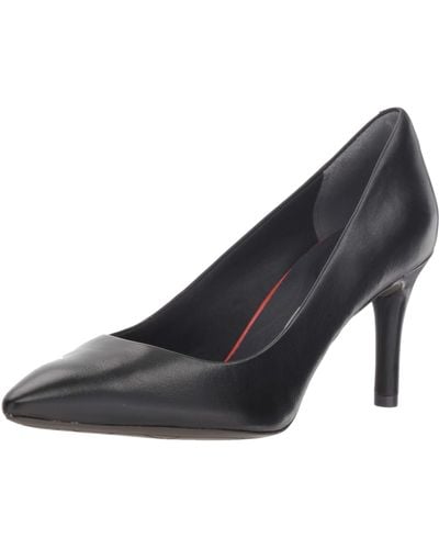 Rockport Total Motion 75mm Pointy Toe Pump Black Smooth Leather 8 M - Schwarz