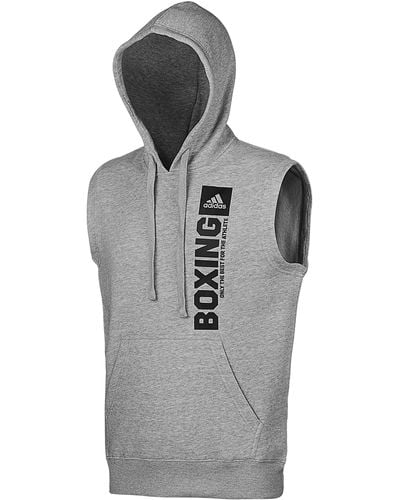 adidas Community Vertical Hoody Boxe sans ches Sweat à Capuche - Gris