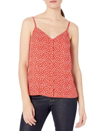 Goodthreads Fluid Twill Button-front Cami - Red
