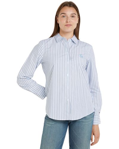 Tommy Hilfiger Streep Regelmatig Shirt L/s Shirt - Blauw