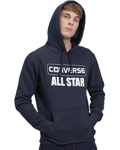 Converse All Star 10023305 Sweat-shirt à capuche pour homme Bleu marine