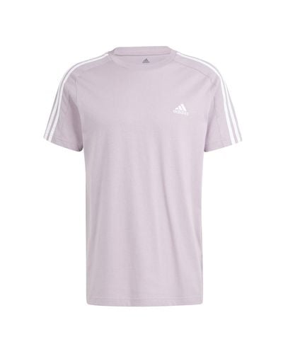 adidas Essentials Single Jersey 3-Stripes Tee T-Shirt - Lila
