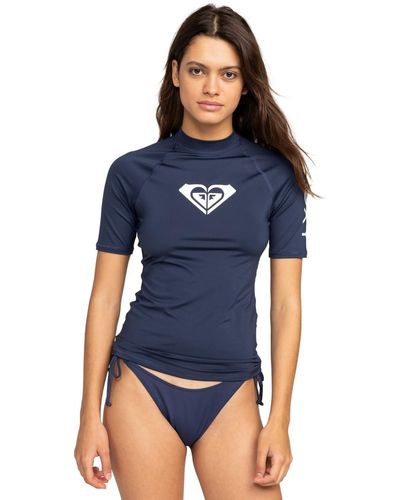 Roxy Whole Hearted-Short Sleeve Rash Vest for Young Camicia Guard - Blu