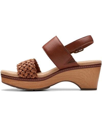 Clarks Seannah Step Wedge Sandaal Voor - Bruin