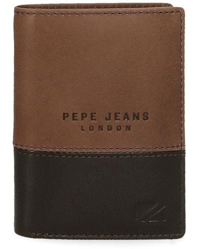 Pepe Jeans Kingdom Portafoglio verticale con chiusura a scatto - Marrone