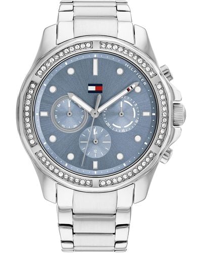 Tommy Hilfiger Quartz 1782569 Stainless Steel & Crystal Case And Link Bracelet Watch - Blue