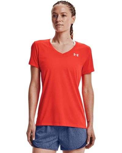 Under Armour Kurzärmliges T-Shirt mit V-Ausschnitt Hemd - Rot