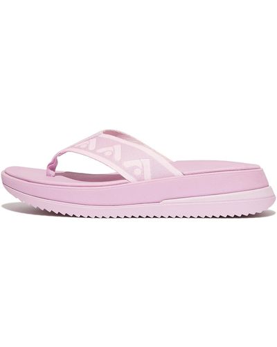 Fitflop Surff Webbing Toe-post Sandals Wedge - Pink