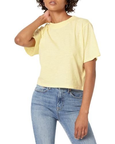 The Drop Sydney Camiseta de manga corta con cuello redondo y bajo corto para Mujer - Multicolor