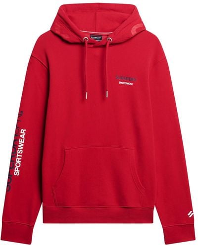 Superdry Sportswear Logo Loose Hood Sweatshirt - Red