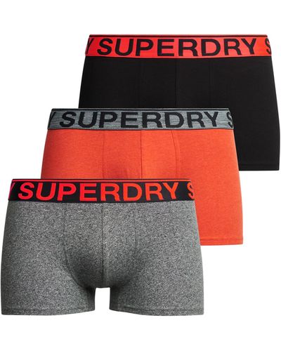 Superdry Trunk Triple Pack Boxershorts - Grau