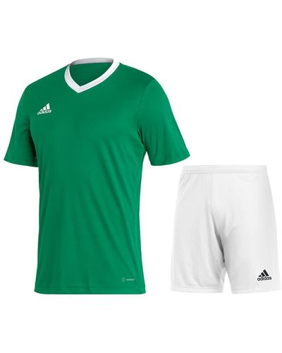 adidas Fußball Entrada 22 Trikotset Trikot Shorts grün weiß Gr XXL
