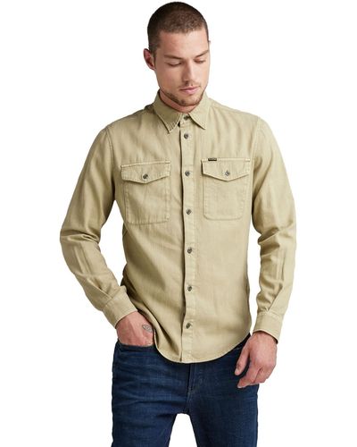 G-Star RAW Marine Slim Overhemd Voor - Naturel