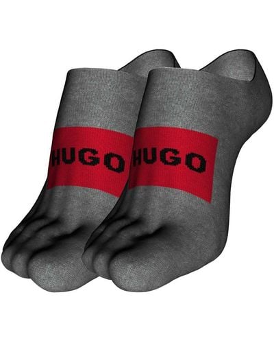 HUGO 2P Lowcut Label Col Invisible Socks - Rot