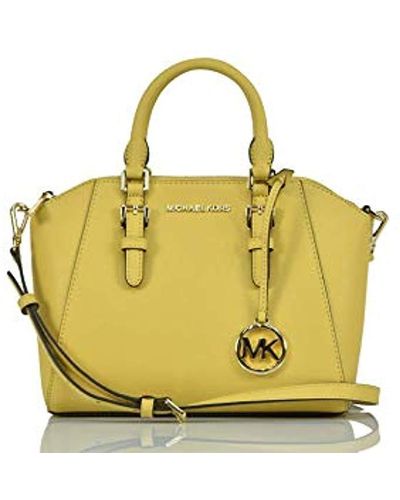 Michael Kors Ciara Medium Saffiano Leather Messenger Bag - Giallo