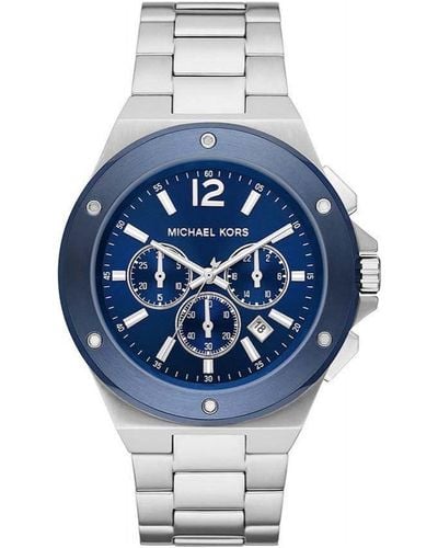 Michael Kors Reloj Lennox oversize en tono plateado - Azul