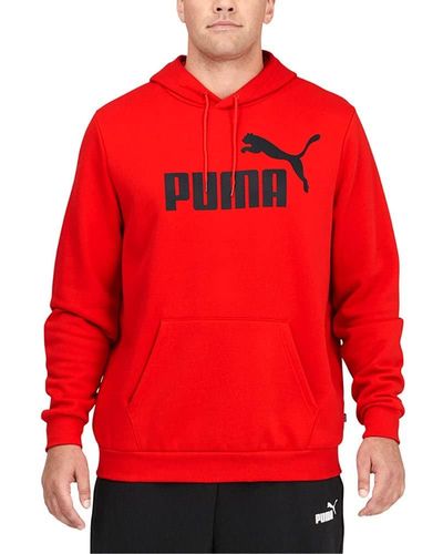 PUMA Big Tall Essentials Big Logo Fleece Hoodie - Red
