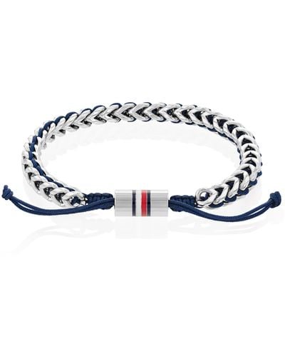 Tommy Hilfiger Jewelry Pulsera de cordón para Hombre Azul marino