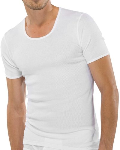 Schiesser Doppelripp Crew Neck Shirt 4er Pack white 5XL - Weiß