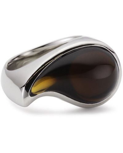 Esprit Ring drip drop 1 Glasperle braun Edelstahl Gr. 17 S.ESRG11567E170