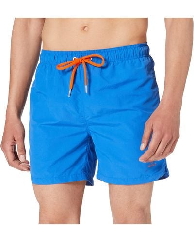GANT Badeshorts Basic Swim Shorts Classic Fit in Blau/Hellblau Größe L