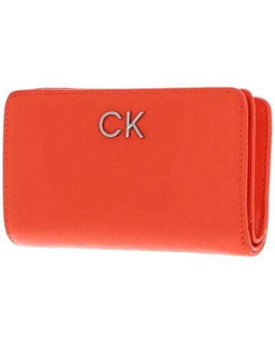Calvin Klein Re-Lock Billfold French Wallet Flame - Rot