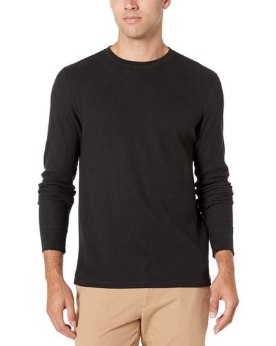 Amazon Essentials Camisa de Panal de Abeja de ga Larga con Ajuste Entallado Hombre - Negro