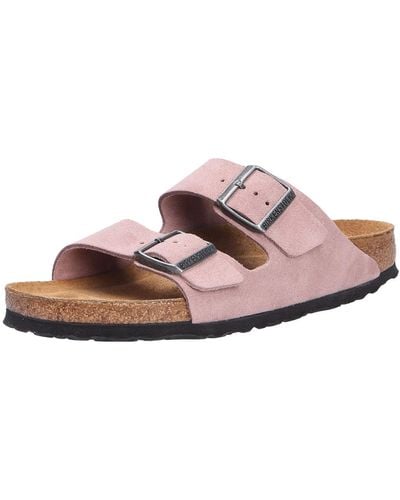 Birkenstock Arizona SFB Leder Sandalen mit offenem Zehenbereich für - Pink