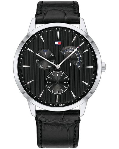 Tommy Hilfiger S Multi Dial Quartz Watch With Leather Strap 1710391 - Multicolour