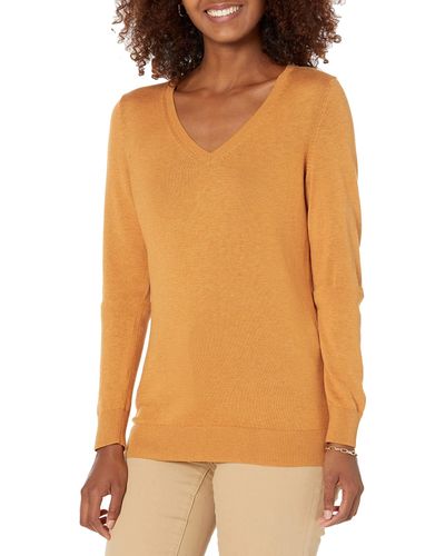 Amazon Essentials Sweater v-Neck-Sweaters - Naranja