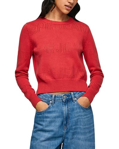 Pepe Jeans Tierney Long Sleeves Knits - Red
