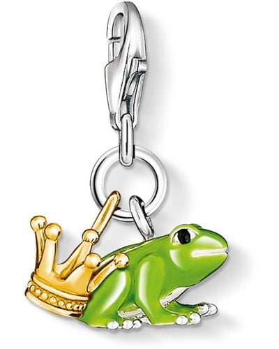 Thomas Sabo S-Pendentif charm Grenouille Charm Club Argent Sterling 925 or jaune 18 carats vert 0931-427-6