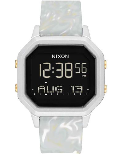 Nixon Digital Digitalmodul Uhr mit Silicone Armband A1211-3413-00 - Weiß