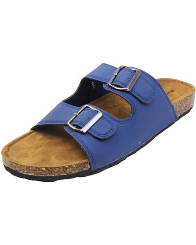 Dunlop Kunstleder-Sandalen mit Riemen - Blau
