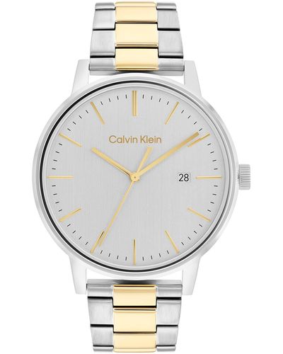 Calvin Klein Reloj Analógico de Cuarzo para hombre con Correa en Acero Inoxidable de dos tonos - 25200055 - Multicolor