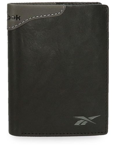 Reebok Club Vertical Wallet With Purse Black 8.5 X 10.5 X 1 Cm Leather - Green