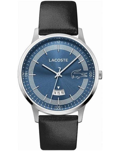 Lacoste Montre Analogique à Quartz pour avec Bracelet en Cuir Noir - 2011034 - Bleu