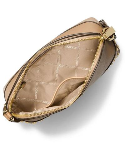 Michael Kors Jet Set Charm Large Dome Crossbody With Web Strap - Natural