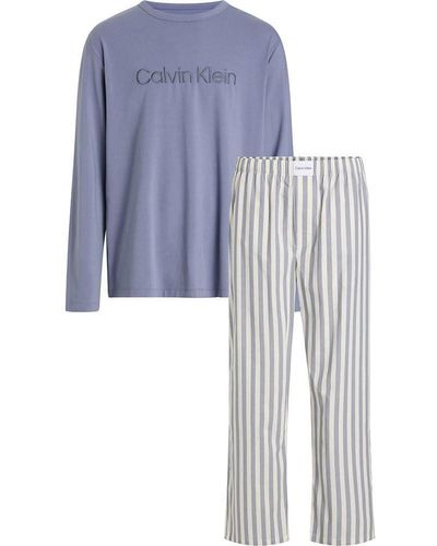 Calvin Klein L/S Pant Set 000NM2500E Pigiama - Blu