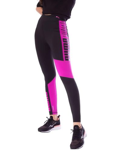 PUMA Pants Favourite Logo 7/8 Trainings-Leggings M Black Deep Orchid Pink - Lila