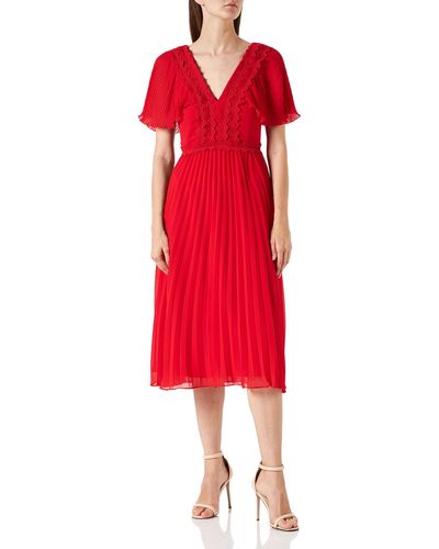 TRUTH & FABLE Amazon-Marke: Partykleid mit Plisseefalten - Rot