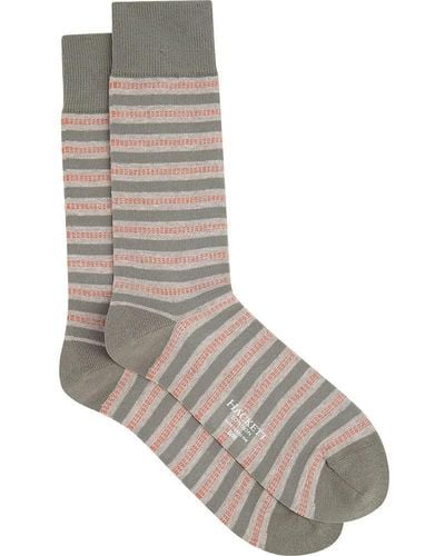 Hackett Texture Stripe Socks - Grey