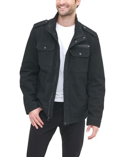 Levi's Washed Cotton Military Jacket - Black
