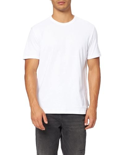 Marc O' Polo 51556 T Shirt mit Rundhals Ausschnitt bequemes Oberteil aus Bio Baumwolle klassisches Kurzarmshir - Weiß