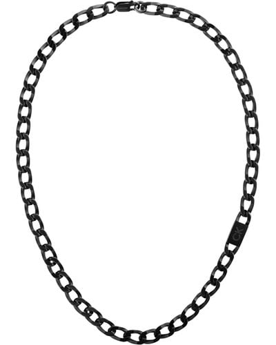 Calvin Klein Collar de cadena para Hombre,Negro,One Size