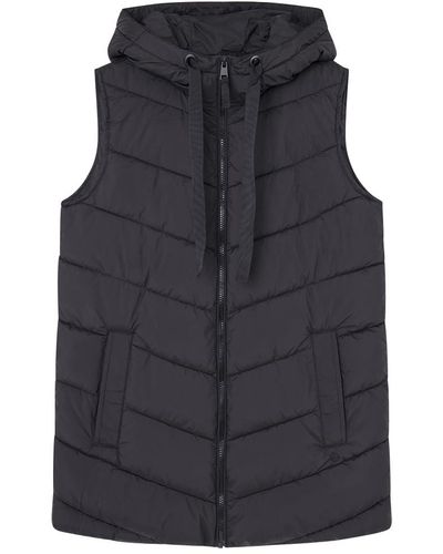 Springfield Recycled Polyester Long Puffer Gilet Chaqueta - Azul