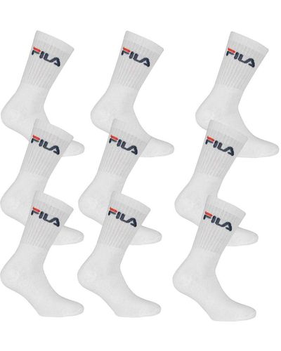 Fila Confezione da 9 paia di calze da tennis unisex in spugna con logo bianco 43-46